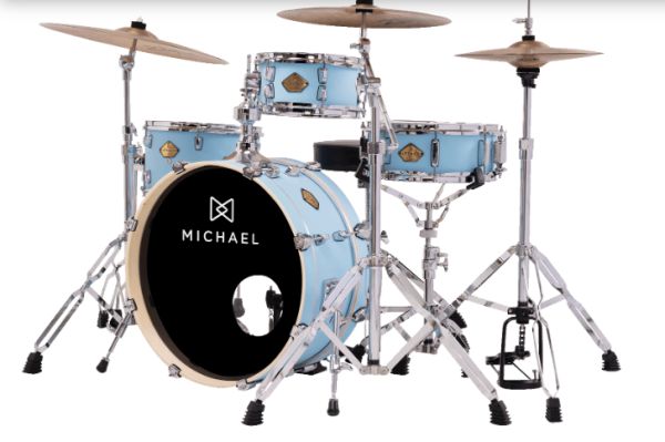 Bateria Michael Legacy Slim Compacta Vintage Blue 20×8″, tom 10″, surdo 13″ e caixa (Shell Pack)