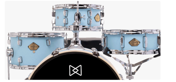 Bateria Michael Legacy Slim Compacta Vintage Blue 20×8″, tom 10″, surdo 13″ e caixa (Shell Pack)